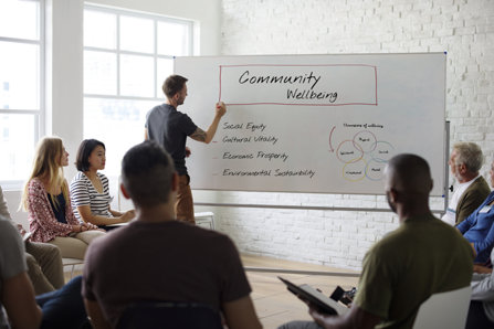 Community wellbeing meeting.